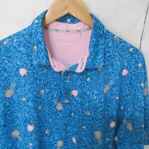 Walter Hagan Golf Polo Shirt XL X Large Blue Margarita Cocktail Drink Print